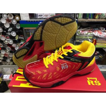 Detail Gambar Sepatu Badminton RS SND Limited Red/Yellow (Original) Terbaru