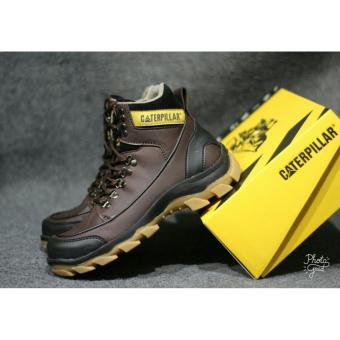 Jual Sepatu Caterpillar Pria Safety Boots Brown Online Terjangkau