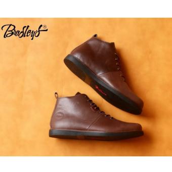 Gambar Sepatu Kulit Asli Boots Brodo Pria   BRADLEYS HOUBIS   Brown