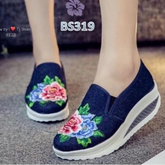 Harga Sepatu Slip On Denim Jeans Bunga Biru Navy Flors BS Online
Terjangkau