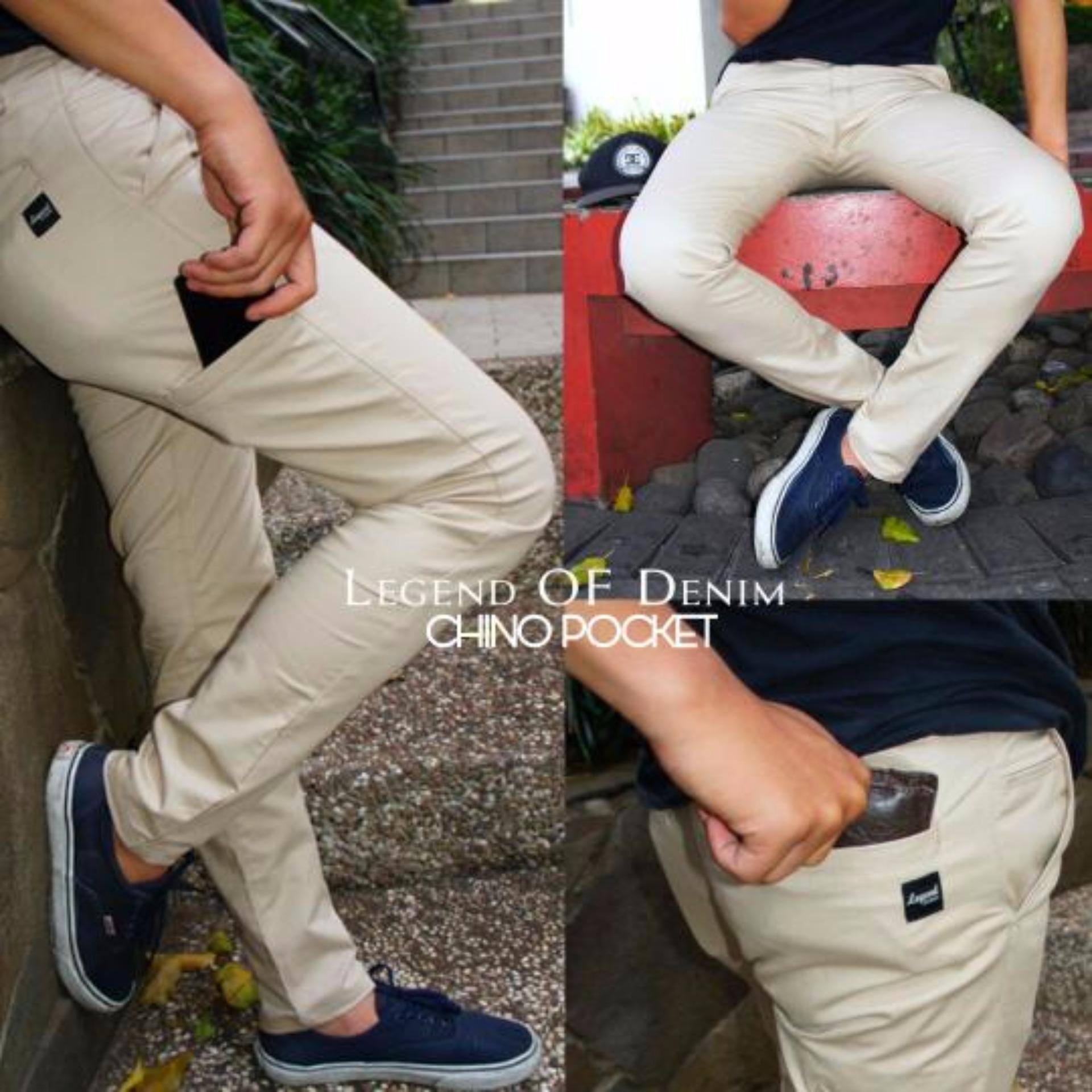 SH Celana pria chino pocket original Legend keren - ( Cream)