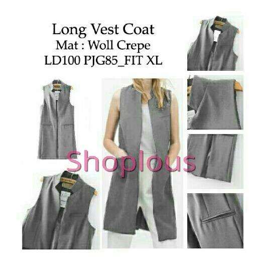 Shoplous Cardigan Wanita Long Vest / Cardigan Kerja / Cardigan Muslim / Fashion Cardigan / Pocket Cardigan / Cardigan Murah / Cardigan Long Vest Coat