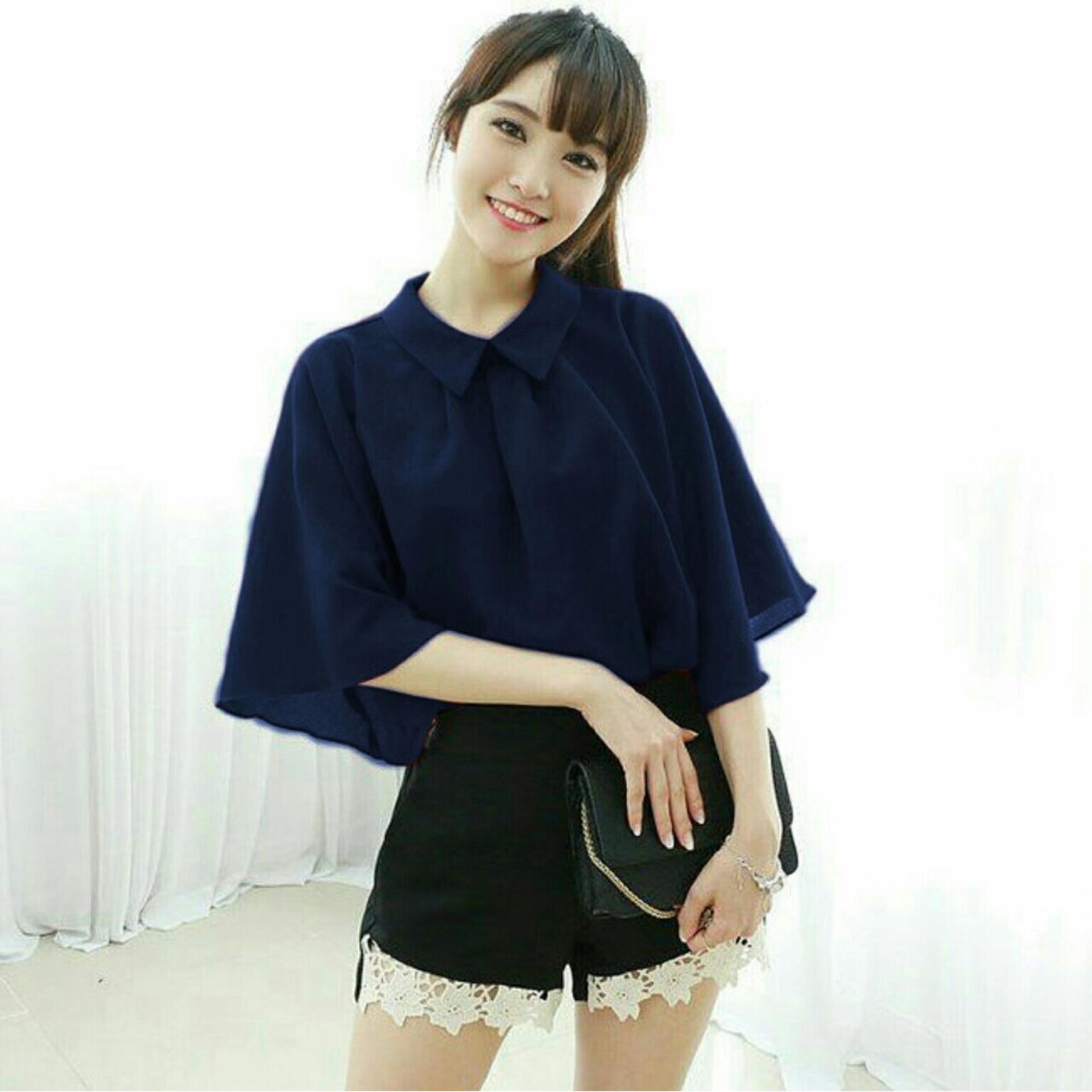 Shoppaholic Shop Blouse Wanita Gili - Navy / Baju Wanita / Blouse Korea / Atasan Wanita / Baju Formal / Kemeja Wanita / Kemeja Formal / Atasan Muslim / Kemeja Cewek Tunik Shoppaholic Shop Blouse Wanita Gili - Navy / Baju Wanita / Blouse Korea / Atasan Wanita / Baju Formal / Kemeja Wanita / Kemeja Formal / Atasan Muslim / Kemeja Cewek Tunik