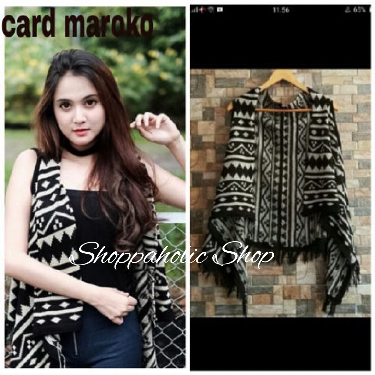 Shoppaholic Shop Cardigan Wanita Maroko / Jaket Denim / Denim Jacket / Jaket Bomber / Jaket Wanita / Jaket Denim Wanita / Outer Wanita / Outer Cewek / Outwear Wanita / Cardigan Cantik / Vest Wanita