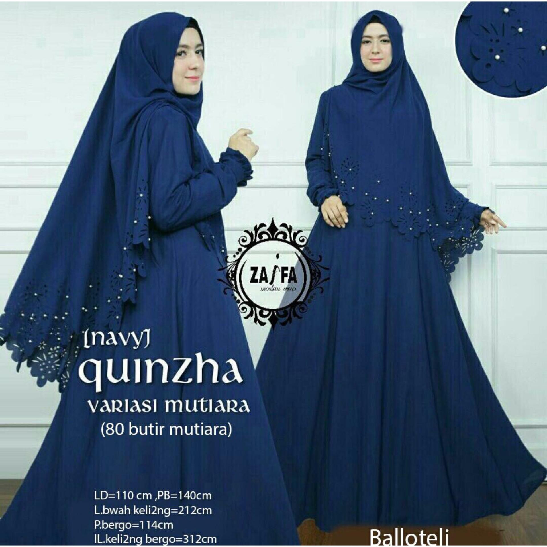Shoppaholic Shop Maxi Dress Gamis Hijab Quinzha Mutiara - Navy / Dress Muslimah / Hijab Muslim / Gamis Syari / Baju Muslim / Fashion Muslim / Dress Muslim / Fashion Maxi / Setelan Muslim / Atasan Muslimah /Gamis Balloteli / Bergo
