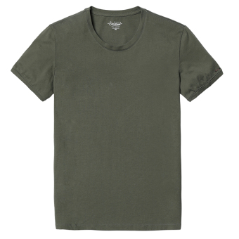 Gambar Simwood katun leher bulat Slim warna solid lengan pendek t shirt t shirt (Tentara hijau 3 generasi) (Tentara hijau 3 generasi)