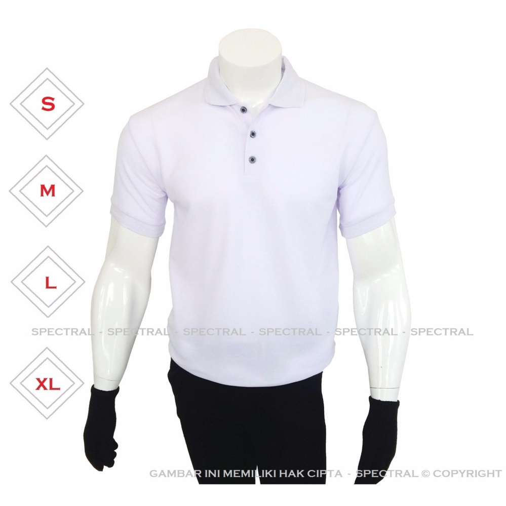 Spectral – Kaos Polo Shirt S M L XL Kaos Polos Basic Kaos Fashion Kaos Kerah Pakaian Berkerah Pria Wanita Cowo Cewe Bahan Lacos Simple Simpel Atasan Casual Kaos Distro Kaos Sport Premium Bagus Murah Lembut Kasual T-Shirt Baju Polos Polo Sport - PUTIH