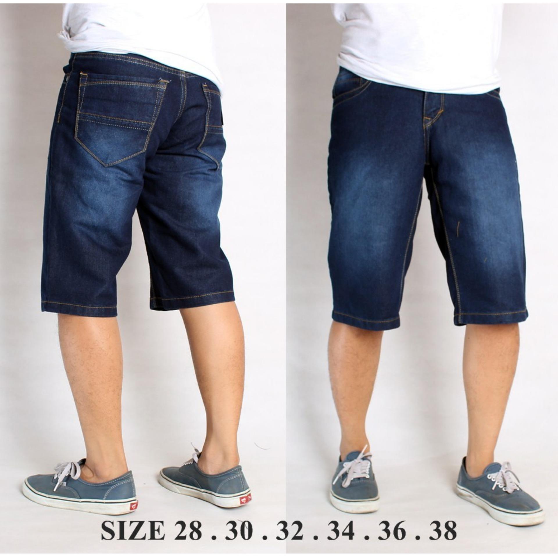 SW CELANA JEANS  PRIA PENDEK BIG SIZE DONGKER WASH