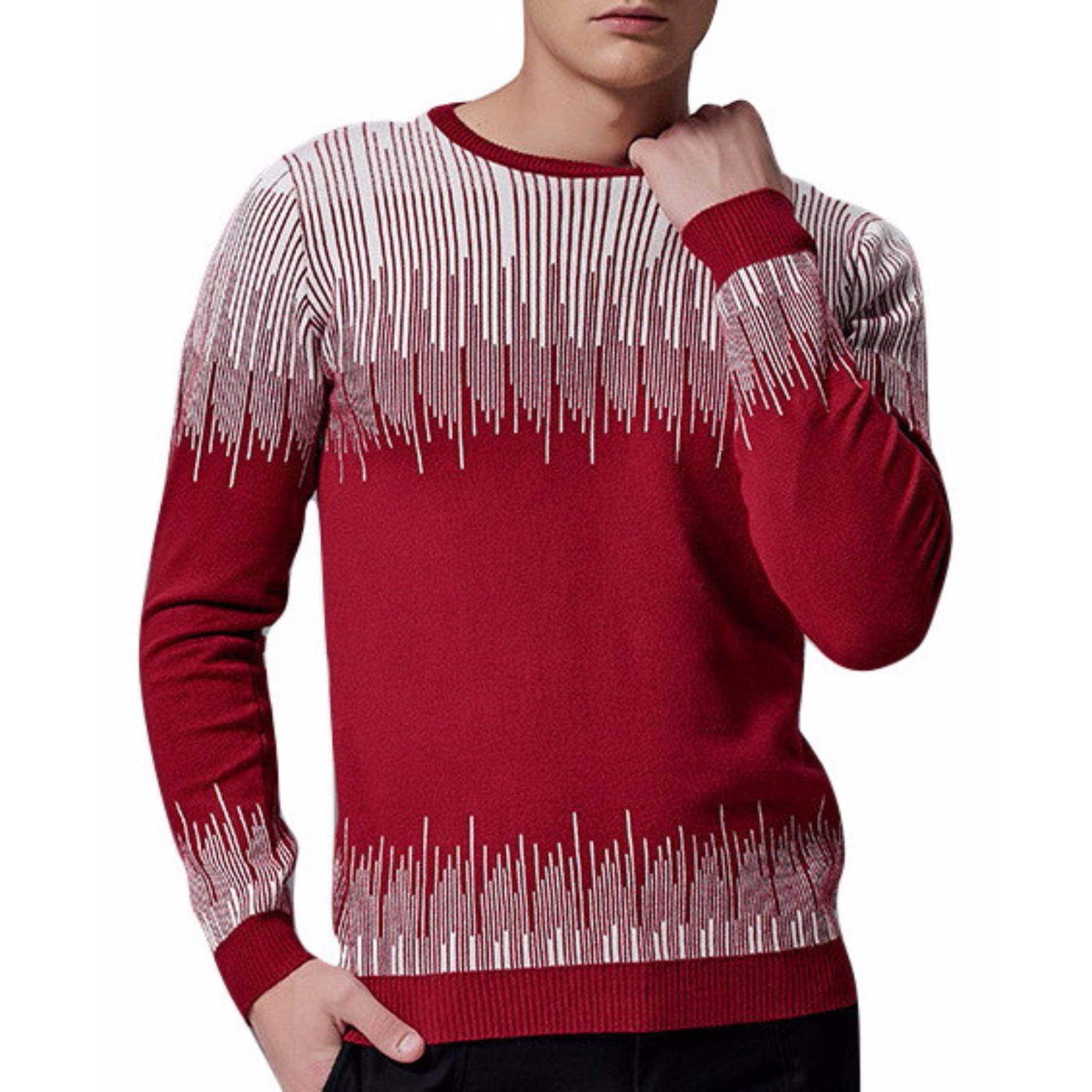 Sweater Rajut Pria -Zia Black Tribal - Rajut Tebal