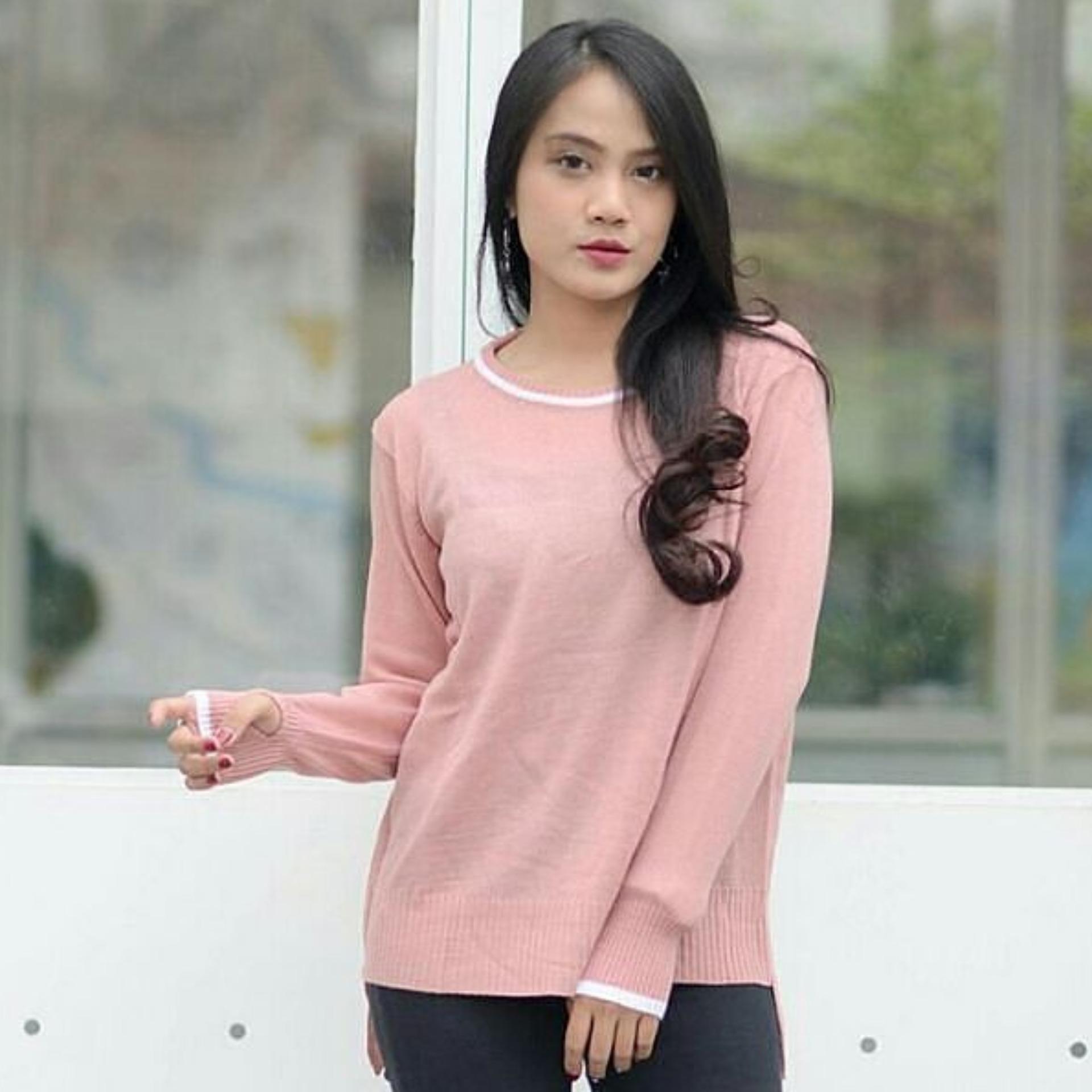 Sweater Rajut Cewe Chala Pink