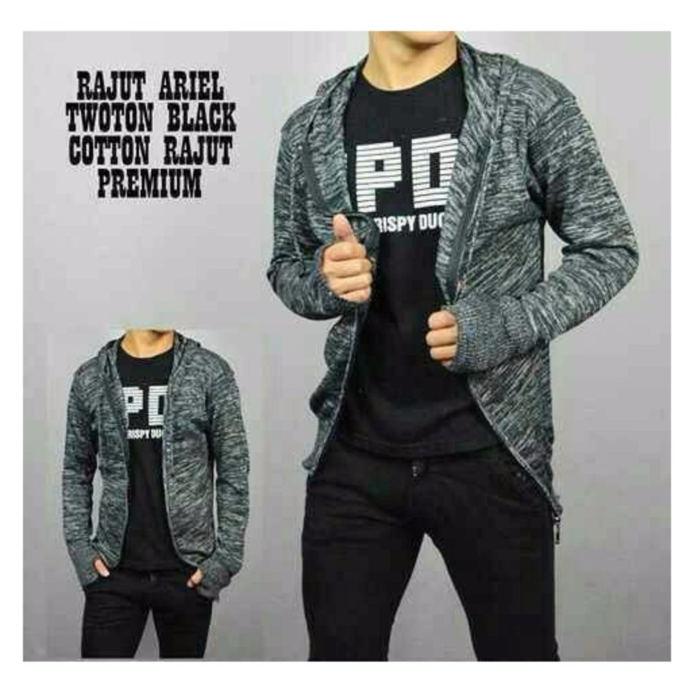 sweater rajut pria -ARIEL RAJUT TWOTONE MARUN rajut tribal