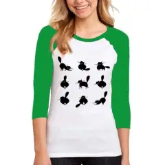 Sz Graphics Black Cat Groups T Shirt-Hijau Putih