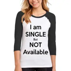 Sz Graphics Iam Single T Shirt Wanita Kaos Raglan Wanita T Shirt Fashion Wanita-Hitam Putih