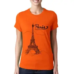 Sz Graphics Paris T Shirt Wanita-Orange