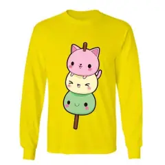 Sz Graphics Sweet Candy  T Shirt Long Sleeve Wanita Kaos Lengan Panjang Wanita Kaos Wanita T Shirt Wanita T Shirt Fashion-Kuning
