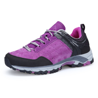 Tergelincir tahan air mendaki sepatu sneaker sepatu outdoor (467307 ungumerah merah-perempuan)