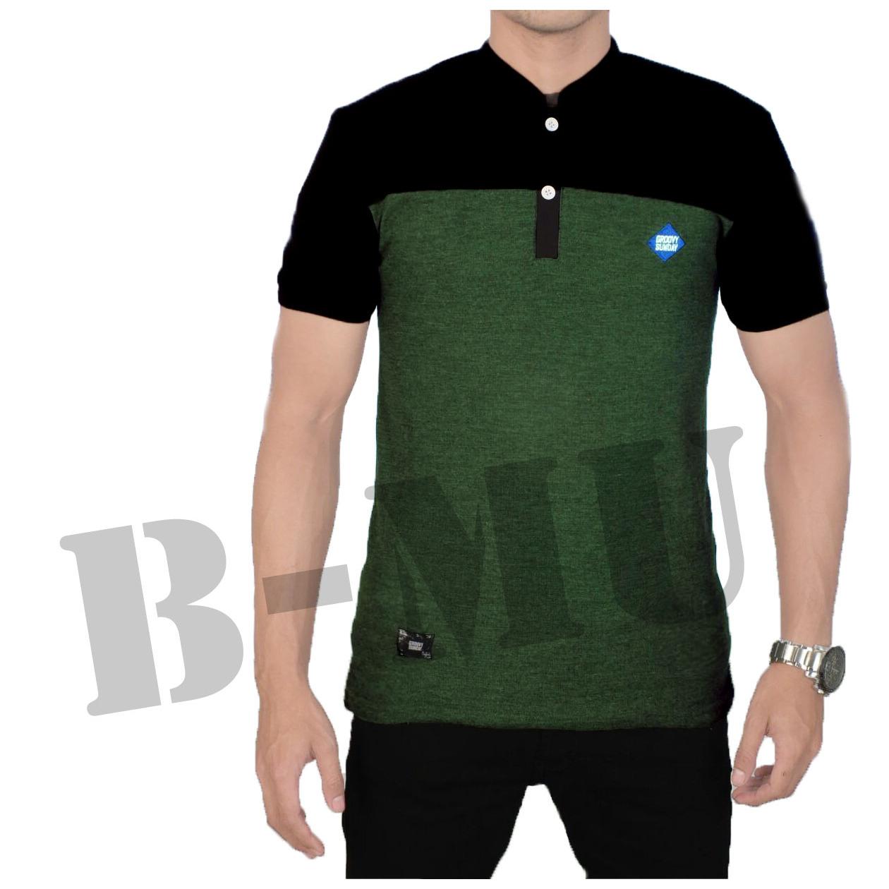 Download HEMAT the most Kaos Polo Shirt Sanghai kombinasi 2 warna hitam navy merah hijau 2 pria baju polo ...
