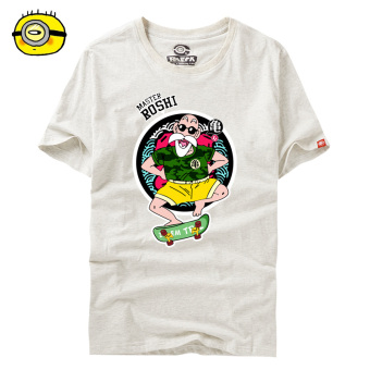 Gambar Tide merek Jepang skateboard peach remaja t shirt (Abu abu pakaian skateboard penyu peri)