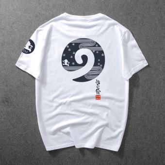 Gambar Tide merek Wukong lengan pendek t shirt (Putih Wukong spiral)