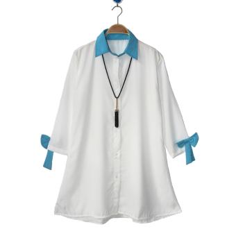Tunik Atasan Wanita - Blouse Muslim Cleo Tunika - Putih