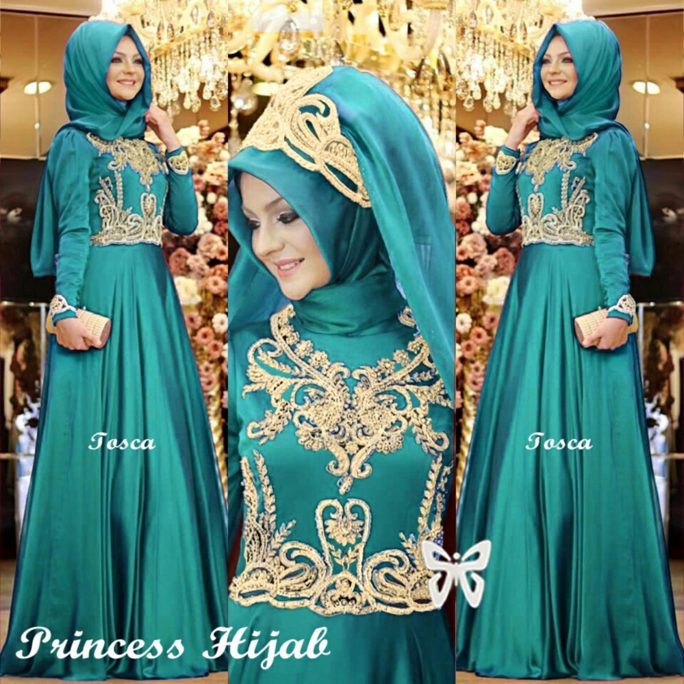 UC Gamis Dress  Baju Kurung Syari / Hijab Muslim Syar'i / Dress Wanita Muslimah / Terusan Balotely (Lili) 7T - Navy