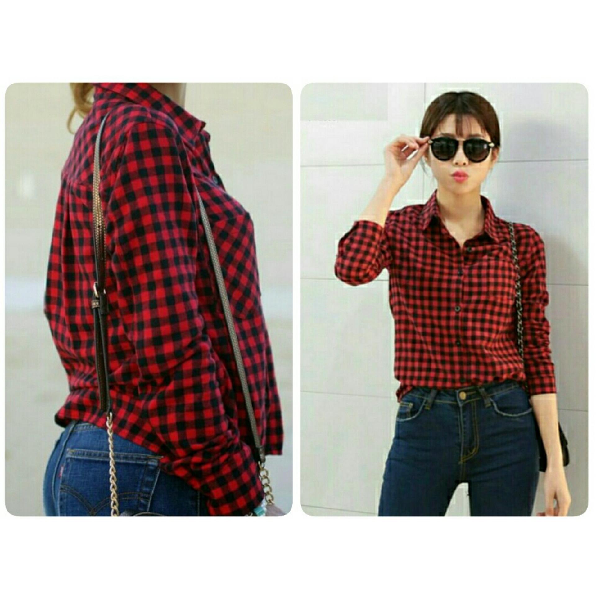 UC Kemeja Atasan Wanita Venice Lengan Panjang / Hem Cewek / Tunik / Kasual Kantor Polos NV (nesiave) - Dusty Pink