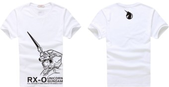 Gambar Unicorn Gundam Unicorn lengan pendek t shirt (Putih)