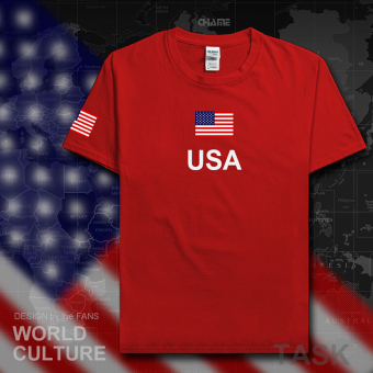 Harga USA kasual katun sepakbola t shirt lengan pendek kemeja laki laki
pakaian (Lengan pendek merah) Online Review