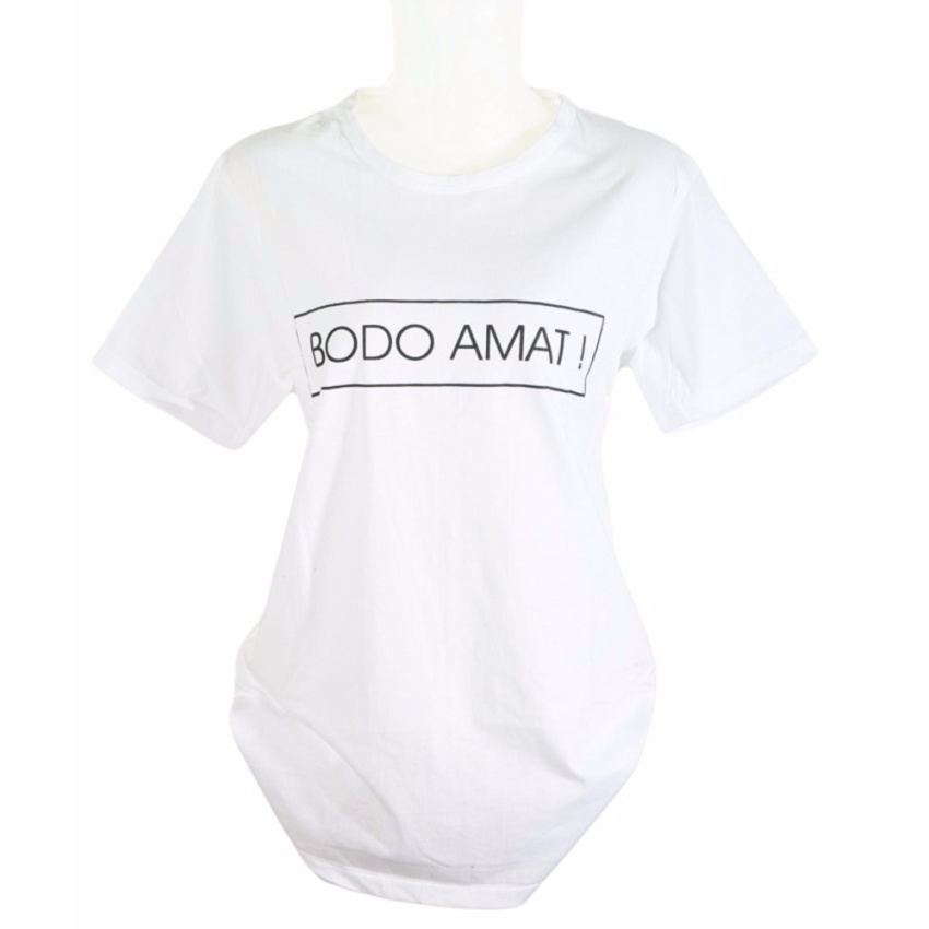 Vanwin - Kaos Cewek / T-Shirt Wanita / Tumblr Tee Bodoh Amat - Putih