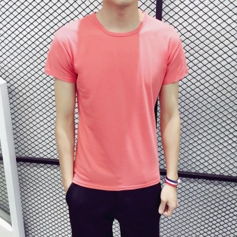 Gambar Versi Korea dari katun warna solid baru t shirt (Chunhong)