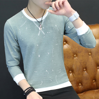 Harga Versi Korea dari leher bulat Slim musim gugur sweater t shirt (Hijau muda) Online Terbaru ...
