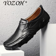 YOZOH Men 'S Casual Shoes Leather Soft Leather English Octopus Cow Leather Carrefour Shoes - intl