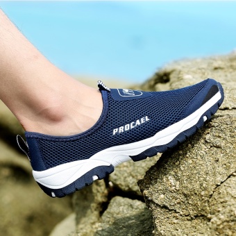 YOZOH Sepatu Olahraga Pria Sepatu Outdoor Hiking Sepatu Casual Running Slip-Ons & Loafers-Dark Blue - Intl April 2018 - 2 YOZOH Sepatu Olahraga Pria Sepatu Outdoor Hiking Sepatu Casual Running Slip-Ons & Loafers-Dark blue - intl - 2