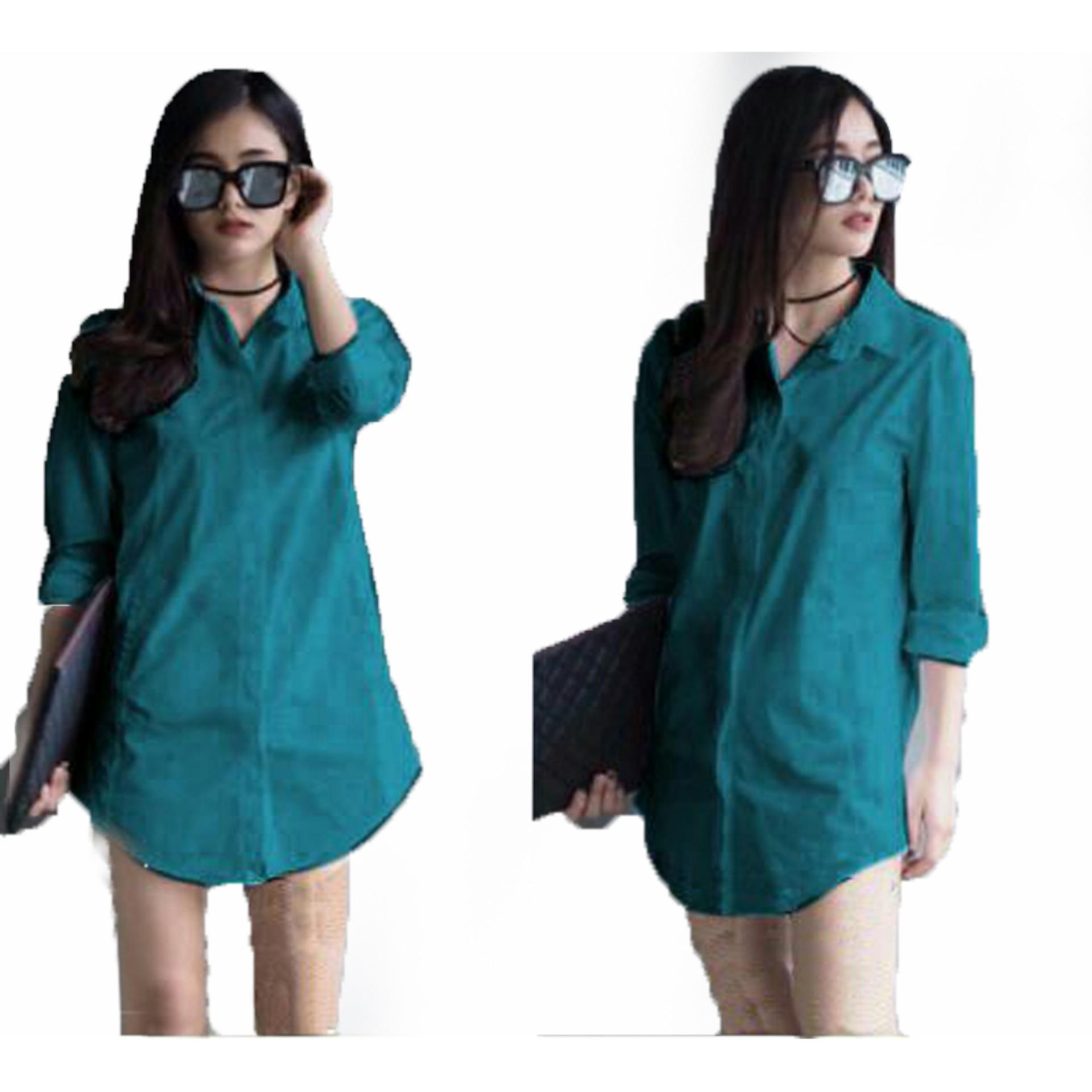 Yuki Fashion Kemeja Shinta Best Seller - Navy