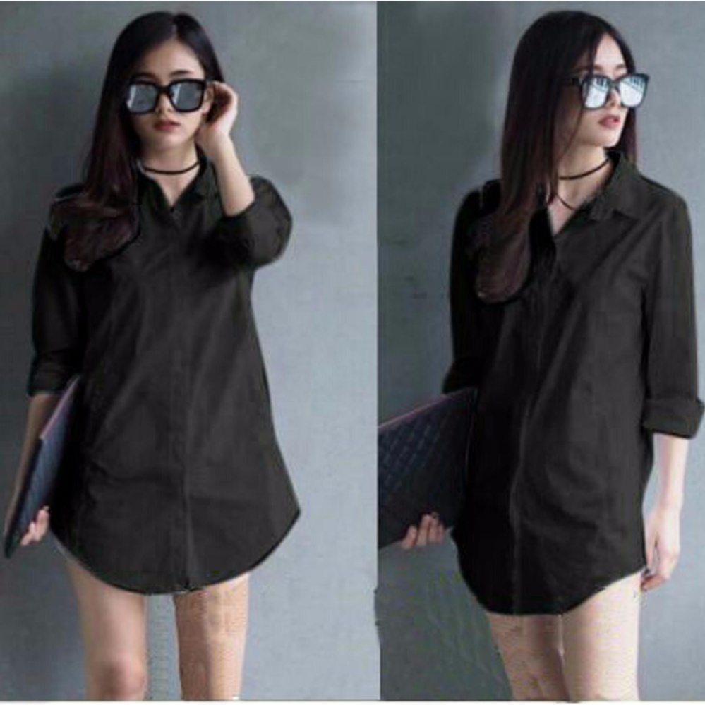 Yuki Fashion Kemeja Shinta Best Seller - Navy