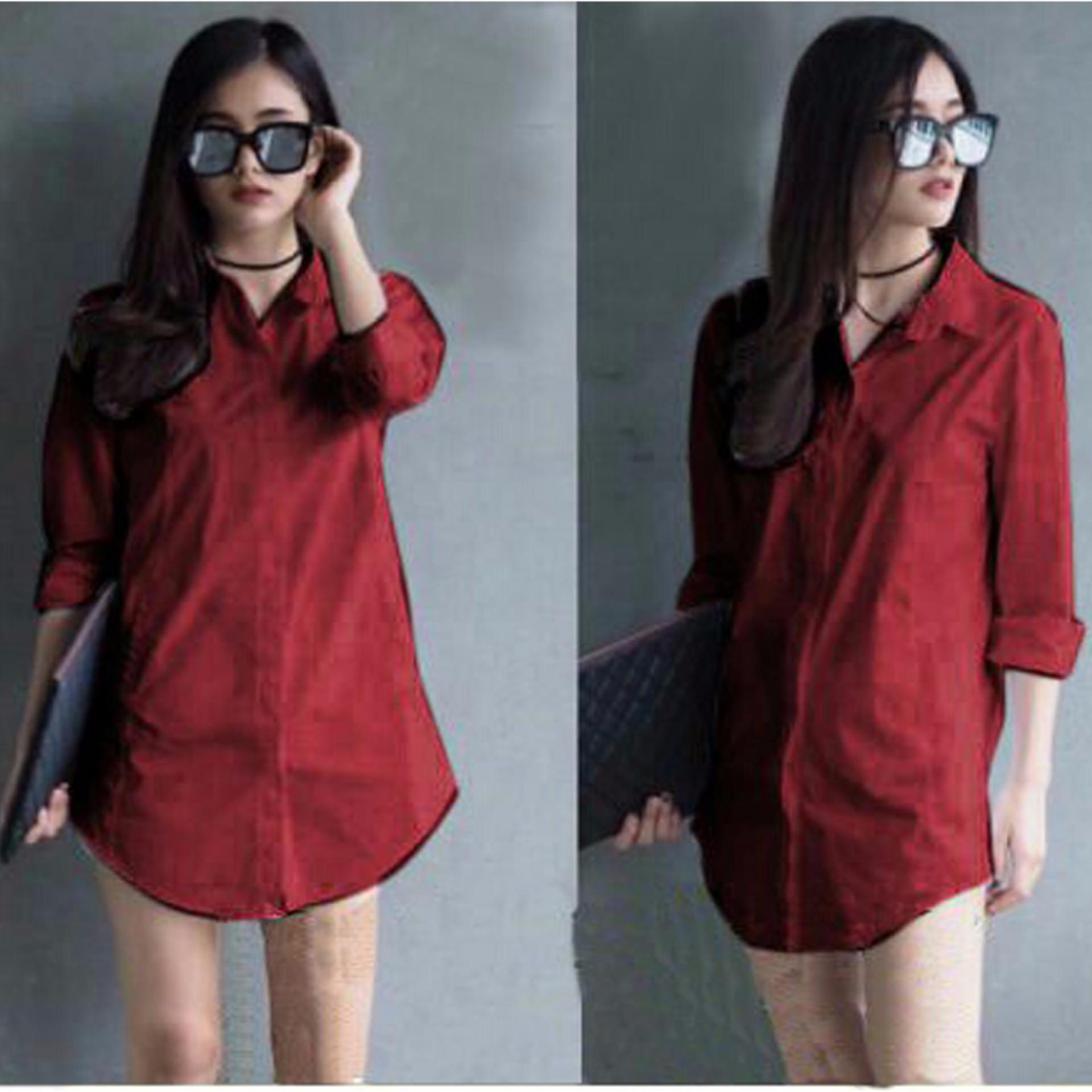 Yuki Fashion Kemeja Shinta Best Seller - Navy