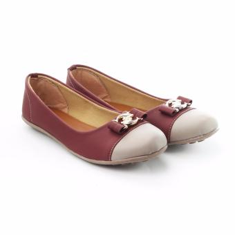 Yutaka Sepatu Flat - Merah-Krem April 2018 - 2 Yutaka Sepatu Flat - Merah-Krem - 2