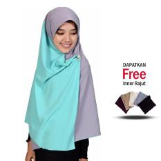 Zannah Hijab New Daily Hijab Murah Jilbab Segi4 Kombinasi Segi Empat Persegi Segiempat Dua Warna Kanan dan Kiri Atasan Dress Gamis Syari Untuk Wanita Muslimah Ibu Pengajian Bahan Wolfis Premium Grade A - Free Inner