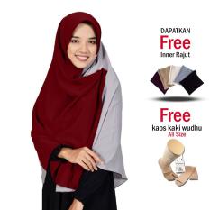 Zannah Hijab New Daily Hijab Murah Jilbab Segi4 Kombinasi Segi Empat Persegi Segiempat Dua Warna Kanan dan Kiri Atasan Dress Gamis Syari Untuk Wanita Muslimah Ibu Pengajian Bahan Wolfis Premium Grade A - Free Inner & Kaos Kaki Wudhu