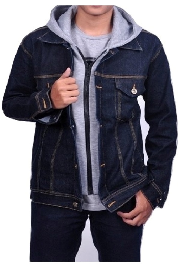 Zens Jaket Ariel Denim Hoodie Best Seller - Blue Wash