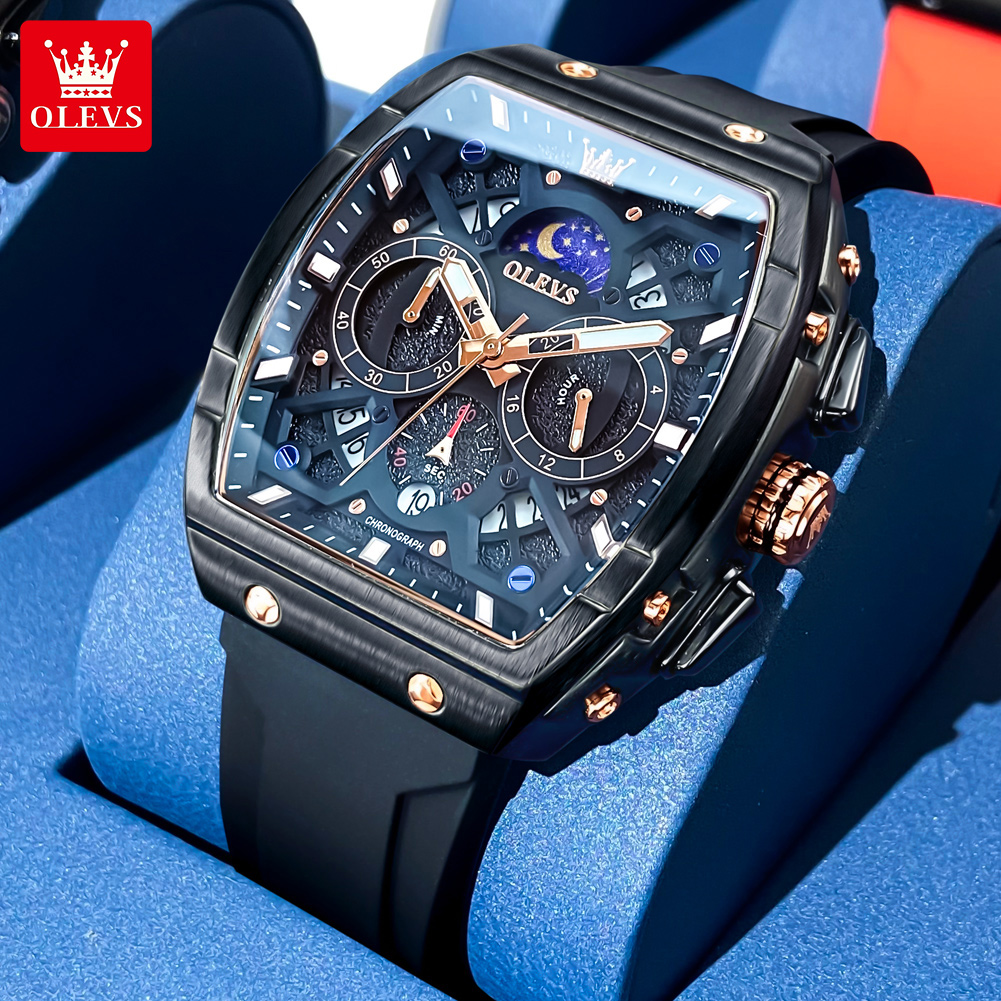 OLEVS Jam Tangan Pria Anti Air Original Asli Silikon Keren Kasual Kronograf Cowok Terbaru Ori Kuarsa COD Harga 351,000 rupiah*Gratis Ongkir