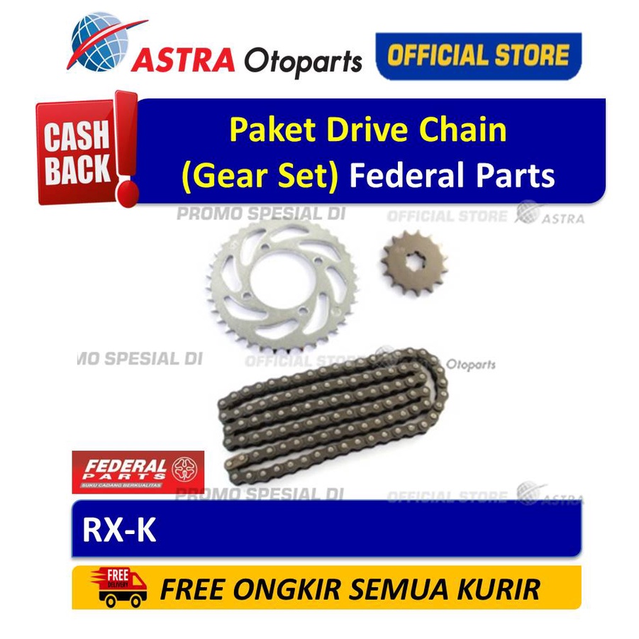 Paket Drive Chain Federal Parts RX-K Harga 165,000 rupiah*Gratis Ongkir