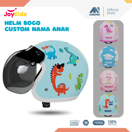 Custom Children's Bogo Helmet with Names and Cute, Contemporary Motifs for Ages 2-7 Years Harga 89,000 rupiah*Gratis Ongkir