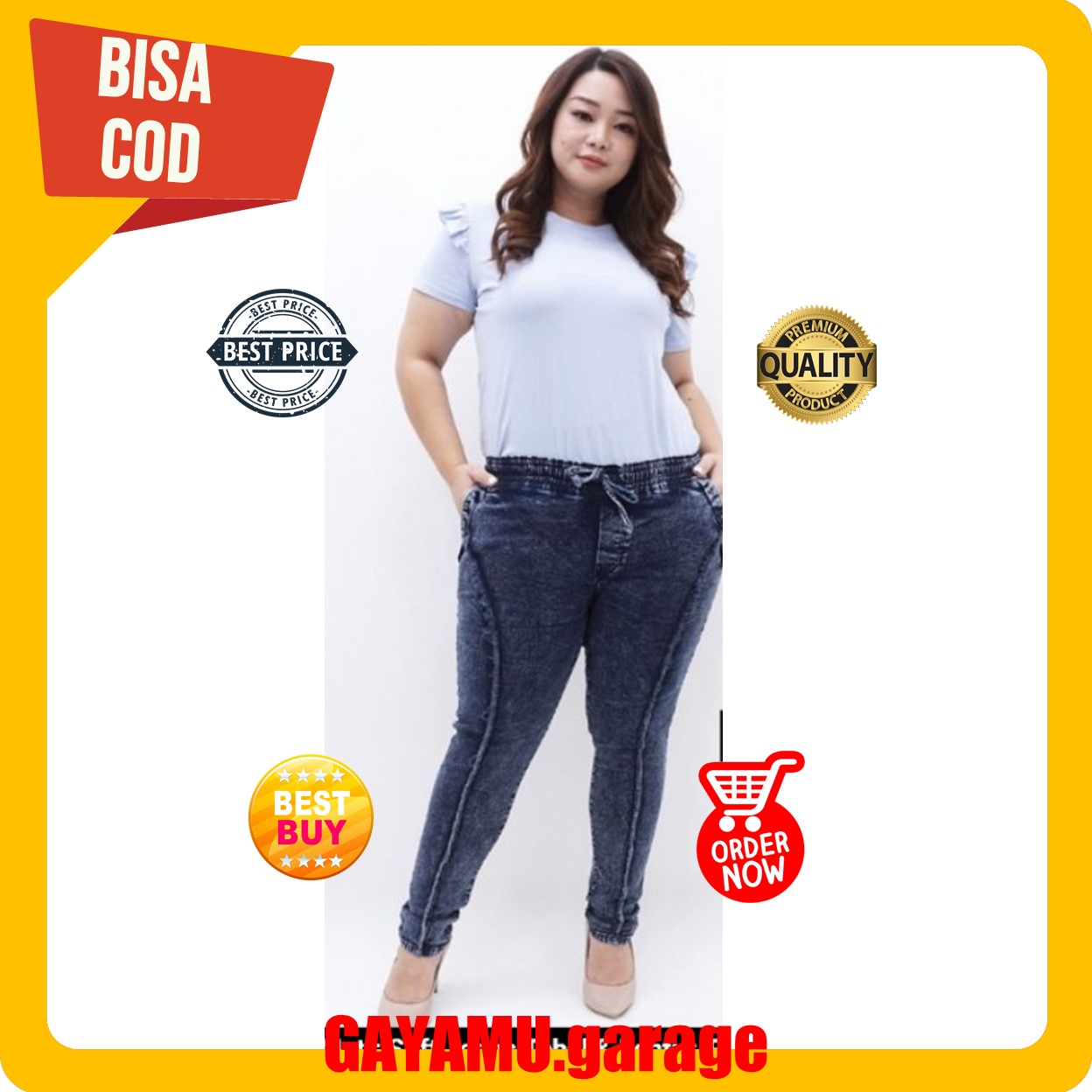 Harga Stretch Jeans Wanita Jumbo 