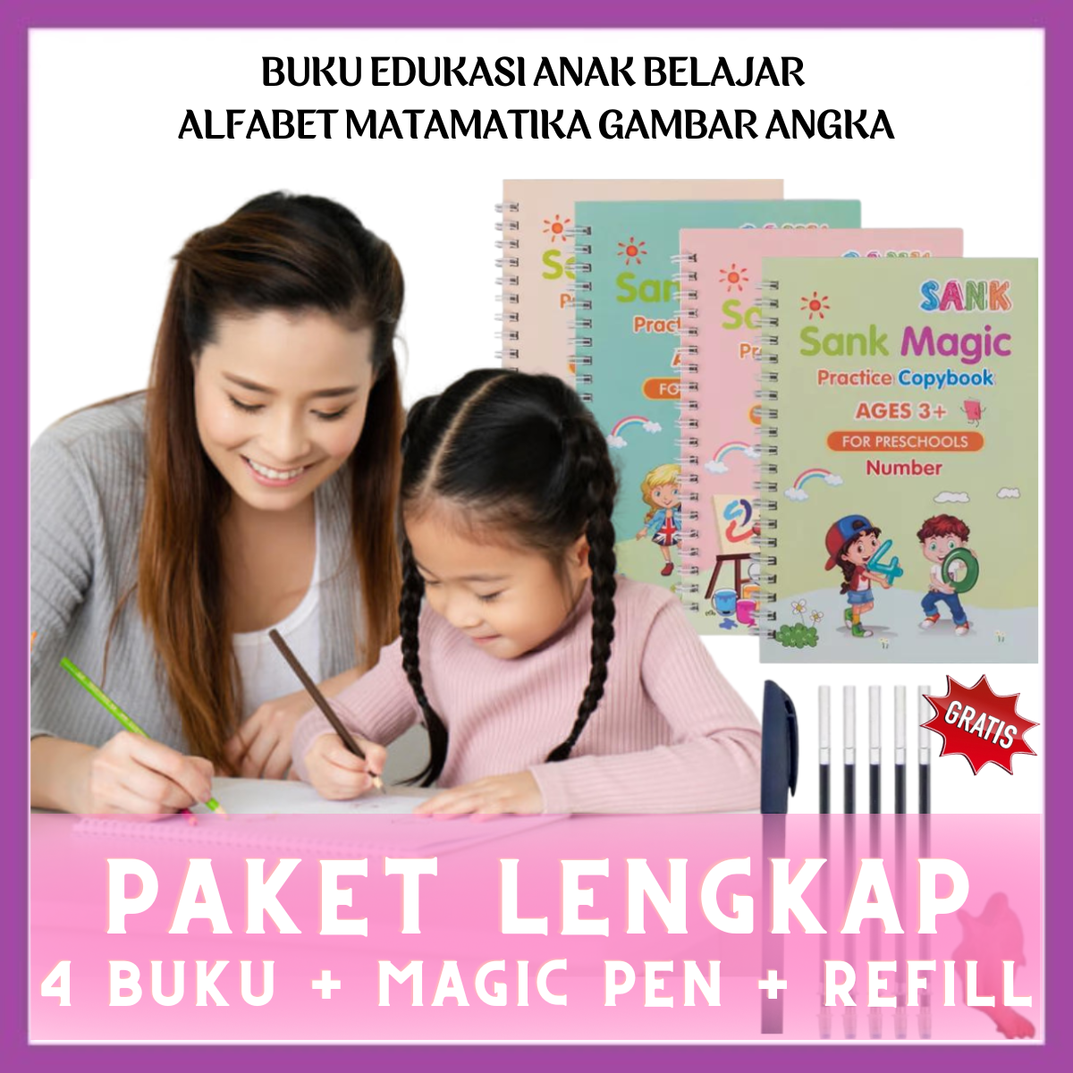 Jual 4 In1 Sank Magic Practice Book Buku Panduan Belajar Tk Buku ...