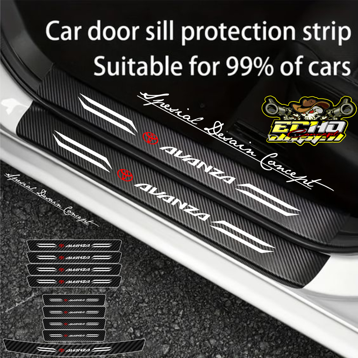 Sticker Pelindung Pinjakan kaki Pintu mobil Toyota Avanza Universal Harga 25,000 rupiah*Gratis Ongkir