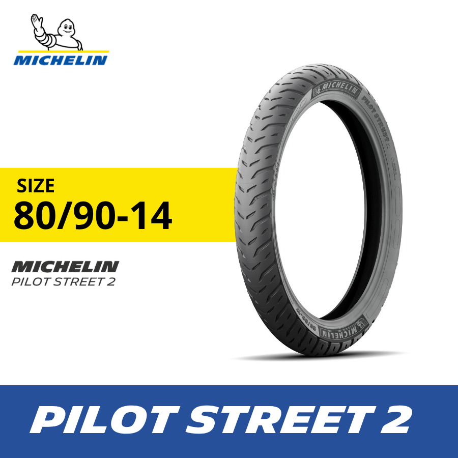 Michelin Ban Motor Matic Vario, Mio, Beat Pilot Street 2 - ukuran 80-90 R14 Tubeless Harga  484,500 Ringgit*Penghantaran Percuma