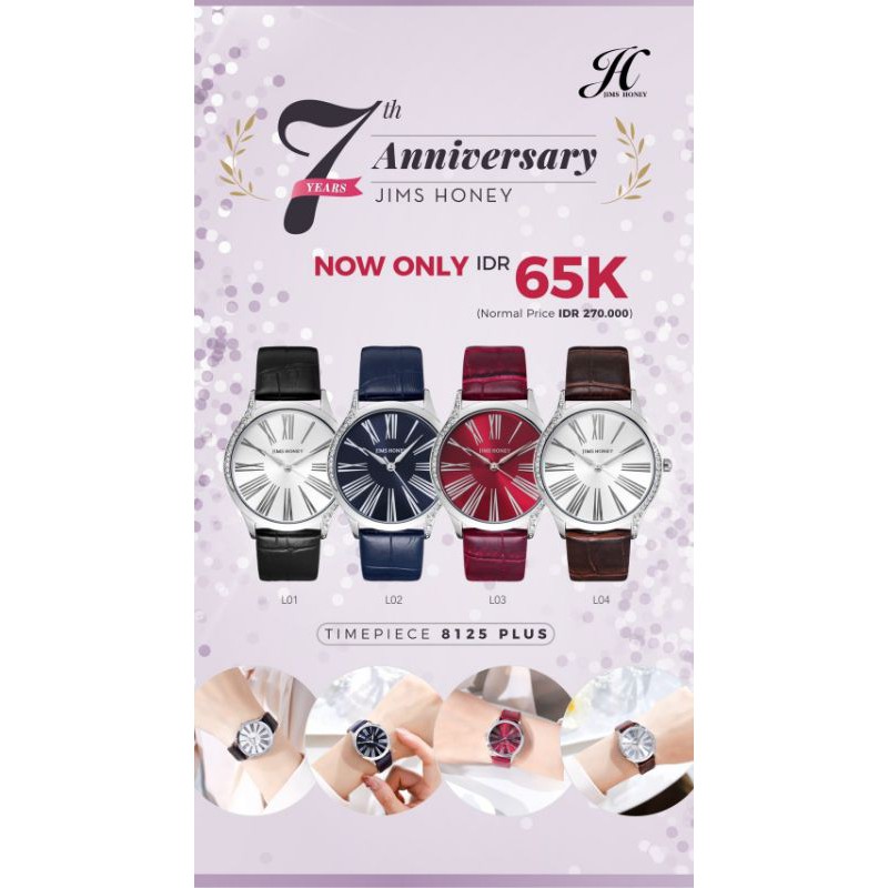 	 Jimshoneyshop Jam Tangan Wanita Jims Honey Anniversary 8188 8123 8125 Plus Jimshoney Antiair 	