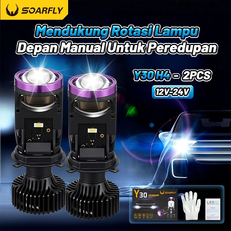 [Cod] soarfly 2PCs Y30 y6d y7d y8d y17d h4 car and motorcycle LED headlight/mini super bright 160 watt original with turbo fan Harga 199,800 rupiah*Gratis Ongkir