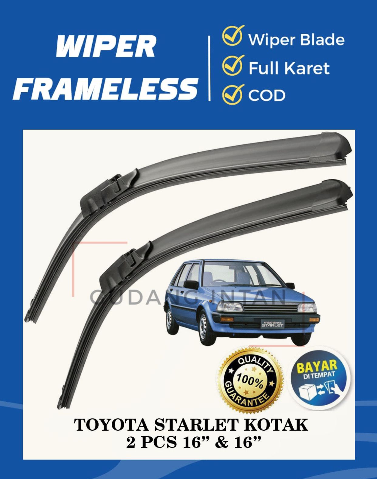 Wiper Frameless Toyota Starlet 1 Set Wiper Depan - Gudang Intan Harga 58,999 rupiah*Gratis Ongkir